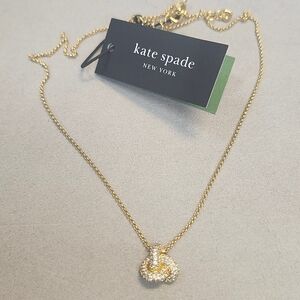 NWT Kate Spade Gold Pave Knot Pendant Necklace